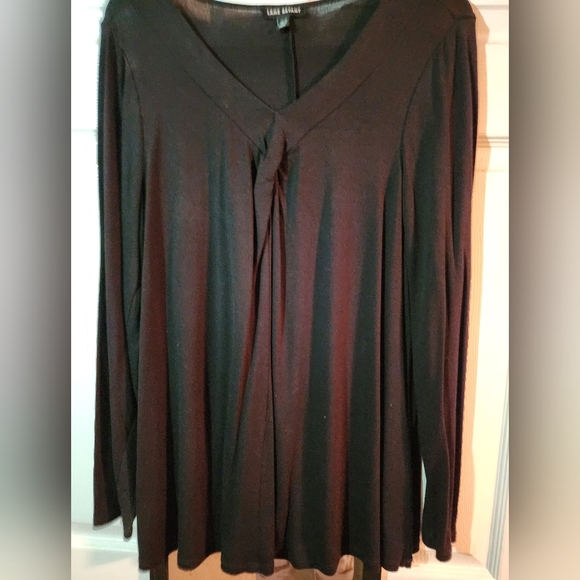 Black pleated front blouse - Picture 1 of 4
